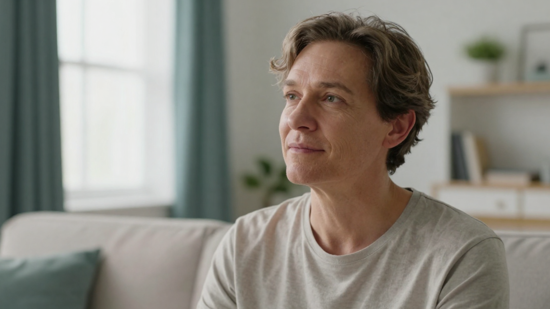 A man on a couch thinking about HIV